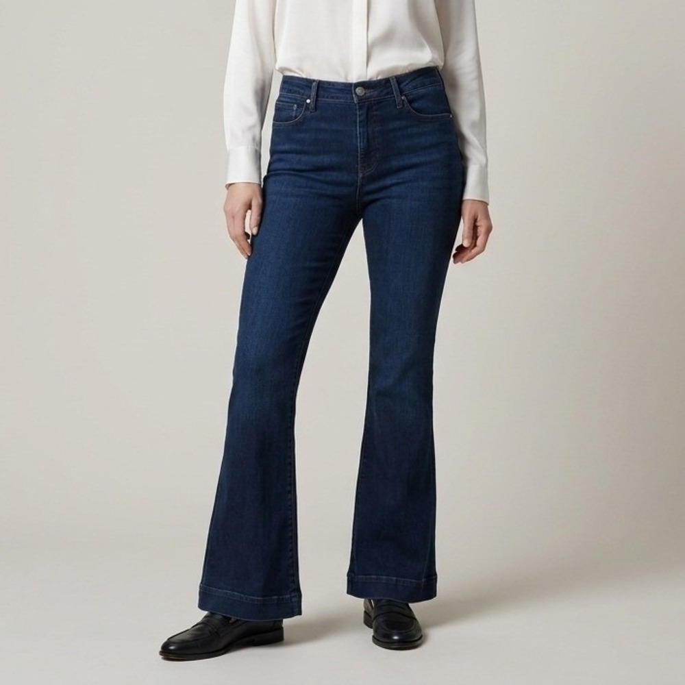 Frame Le High Flare Jeans Womens 33 Fiona Dark Indigo Blue High Rise LHFHH779